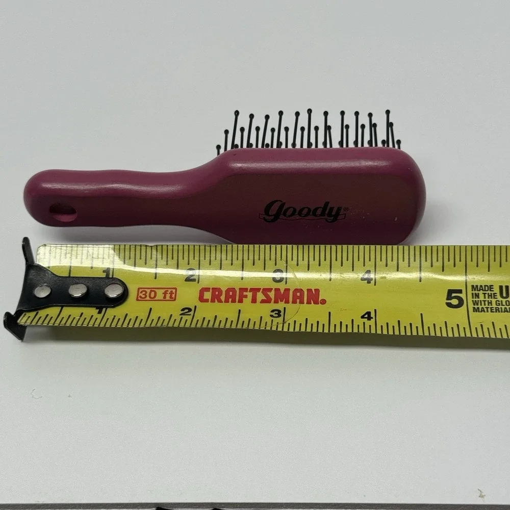 Vintage Goody Wooden Hair Brush Travel Purse Size 4.5